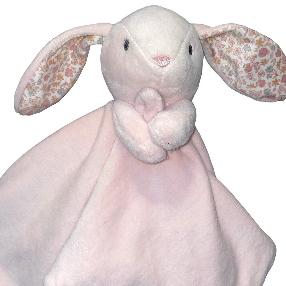 Carters Pink Bunny Lovey Security Blanket Floral Ears Plush 2024 Sleep Toy